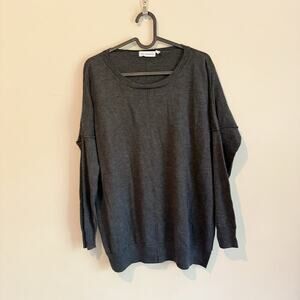 525 America Sweater Size Small Gray Solid Scoop Batwing Long Sleeve Wool 1912
